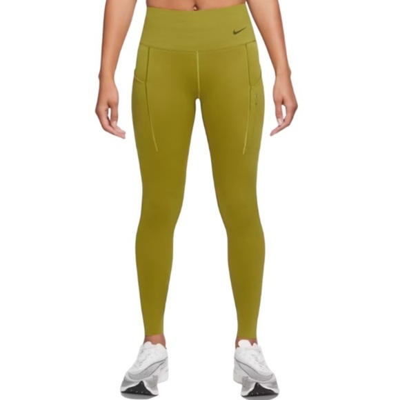 Nike Dri Fit Running Tight NWT High Rise Legging Women’s Green Chartreuse - Picture 1 of 9